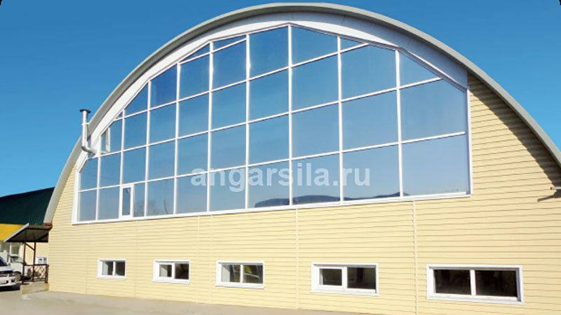 бескаркасный быстровозводимый ангар для офиса