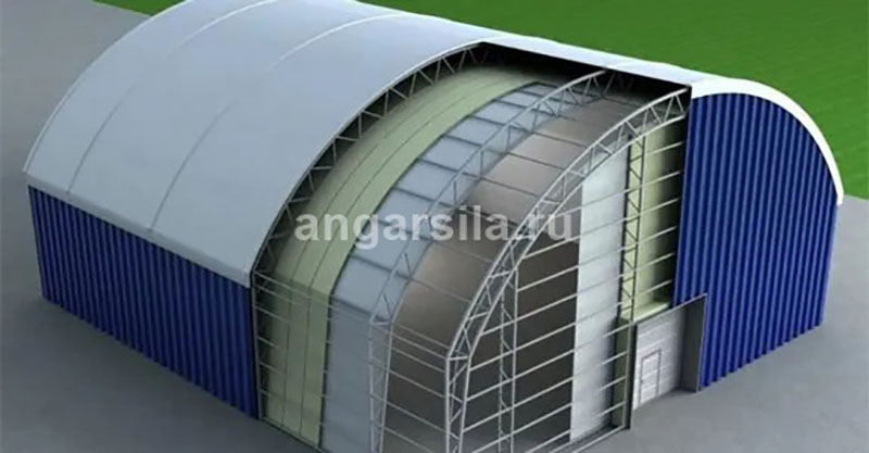 ангар из металлоконструкций под спортивный ангар